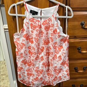 BCX Orange and white Sleeveless Camisole Top